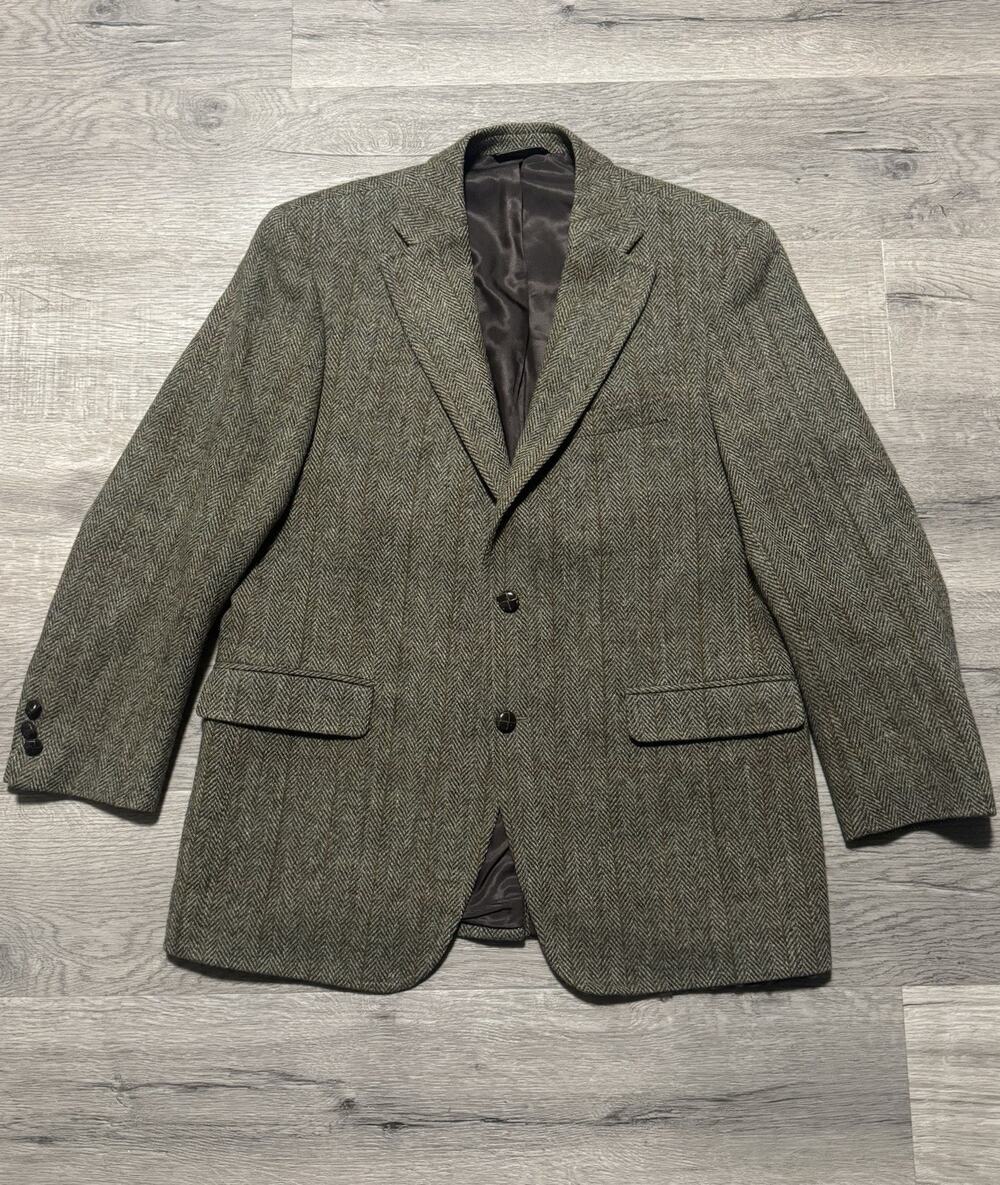 RARE J Press Presidential Harris Tweed Wool Blazer Sports Coat 42R Green
